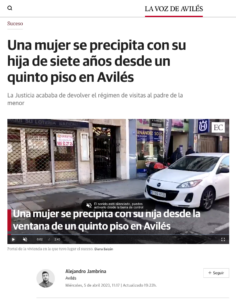 Madre se precipita con su hija por la ventana en Avilés, noticia Voz de Avilés