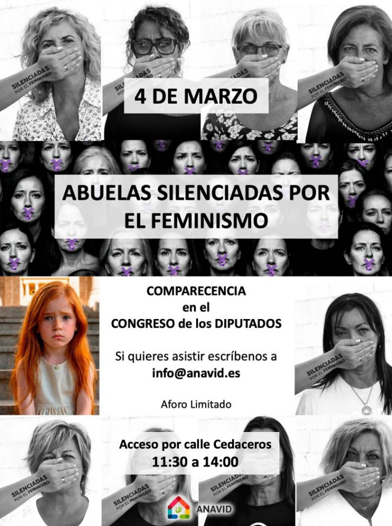 Abuelas silenciadas por el feminismo, comparecencia abuelas ANAVID en congreso de los diputas 4 de marzo de 2025.